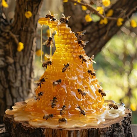 Premium Photo | Bee Hive Dripping with Honey