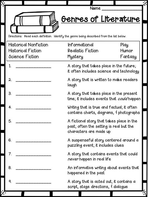 Literary Genres Esl Worksheet By Athink Worksheets Library