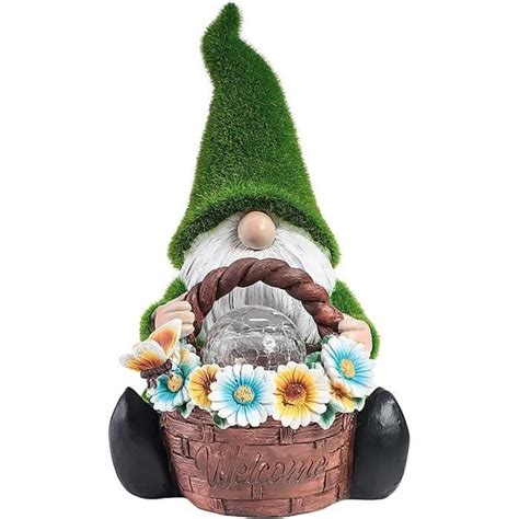 Statue De Gnome Solaire Nain De Jardin Nain De Jardin Pour Extérieure