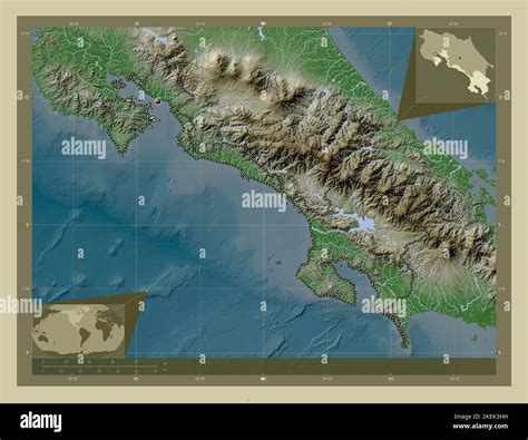 Puntarenas Province Of Costa Rica Elevation Map Colored In Wiki Style