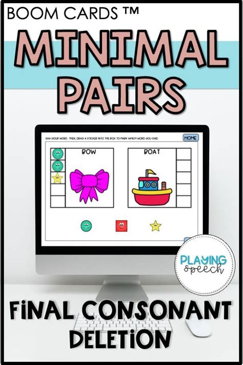 Final Consonant Deletion Minimal Pairs For Speech Therapy