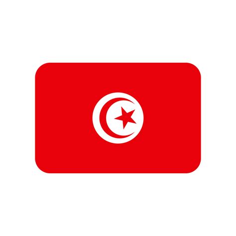 Tunisia Vector Flag With Rounded Corners Isolated On White Background