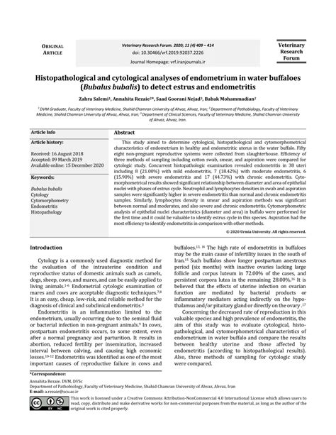 Pdf Histopathological And Cytological Analyses Of Endometrium In