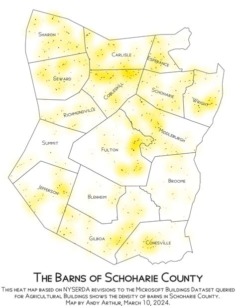 Thematic Map The Barns Of Schoharie County Andy Arthur Org