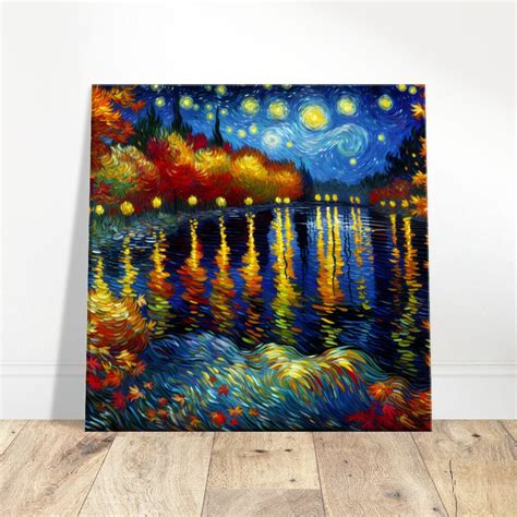 Autumn Reflections Van Gogh Style Oil Painting Canvas Print ...