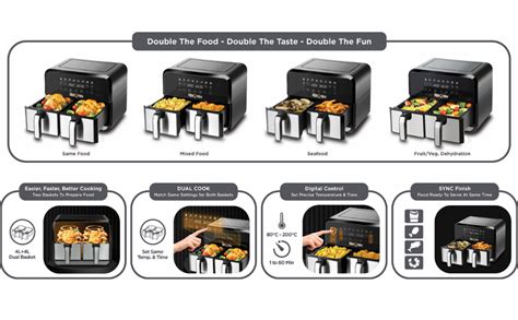 Black Decker Digital Dual Zone Air Fryer W L L Capacity With Rapid Hot Air Circulation