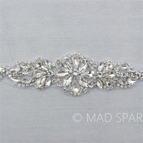 Rhinestone Applique Crystal Motif Hotfix Applique Bridal Etsy