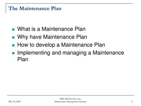 Ppt Implementing And Managing A Maintenance Plan Powerpoint