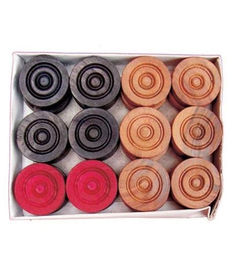 Sr Multicolour Wooden Carrom Coin And Striker 25 Pcs Buy Online At