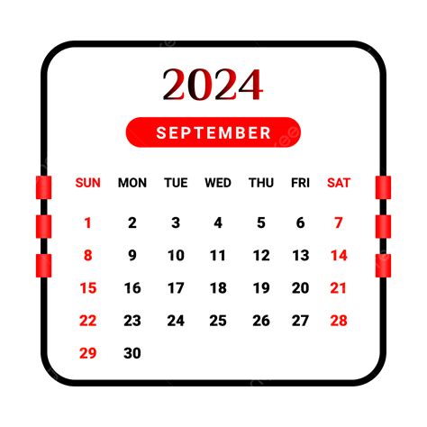 September Calendar 2024 Png Cyndia Genevieve