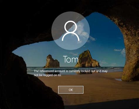 Fix: the referenced Windows account is currently locked out