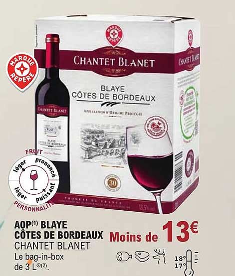 Promo Aop Blaye C Tes De Bordeaux Chantet Blanet Chez E Leclerc