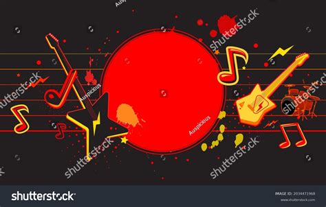 Vector Illustration Rock Music Background Design Stock Vector Royalty