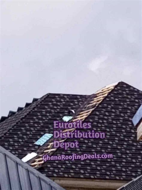 Eurotiles Black And White Shingle Stone Coated Roofing Sheet Sr I