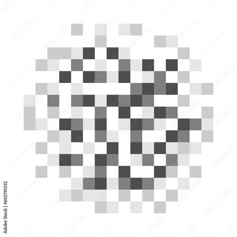 Round Shaped Censor Blur Effect Pattern Pixel Checkered Mosaic Texture