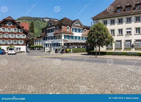 Town of Stans in Switzerland Editorial Image - Image of hotel, blue ...