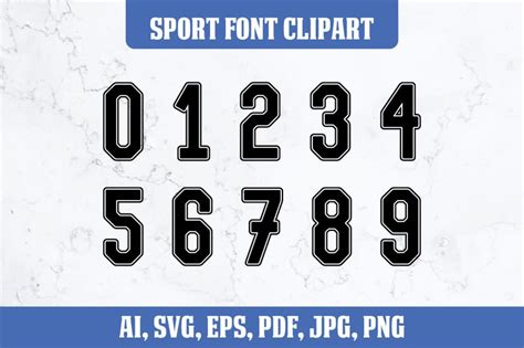 Jersey Number Svg Jersey Font Svg Digital Download Sports - Etsy