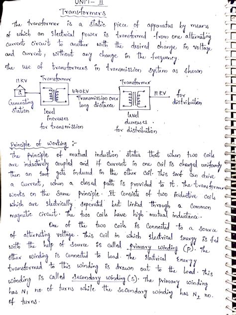 Transformers NOTES Electrical And Electronics Engineering Studocu