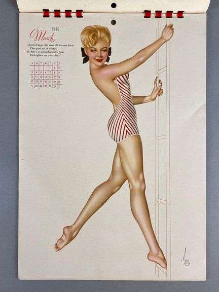 1946 Varga Full Pin Up Girl Calendar With Envelope Matthew Bullock