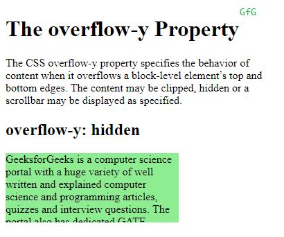 CSS Overflow Y Property GeeksforGeeks