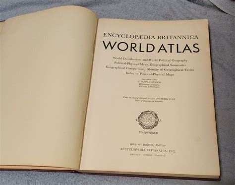 Encyclopedia Britannica World Atlas 1960 Unabridged Vintage University