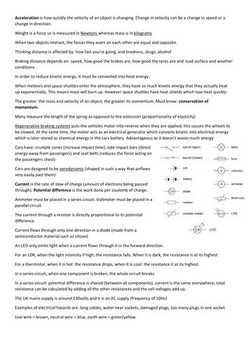 Gcse Aqa Additional Science Revision Sheets Teaching Resources