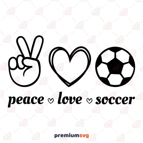 Peace Love Soccer Svg Soccer Ball Sublimation Svg Clipart Instant