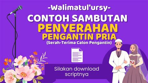 Contoh Sambutan Penyerahan Mempelai Pria Serah Terima Calon Pengantin