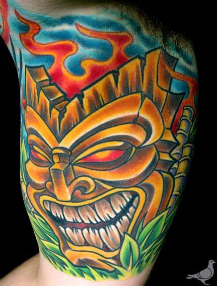 Paradise Tattoo Gathering | Tiki tattoo, Hawaiian tattoo, Fire tattoo