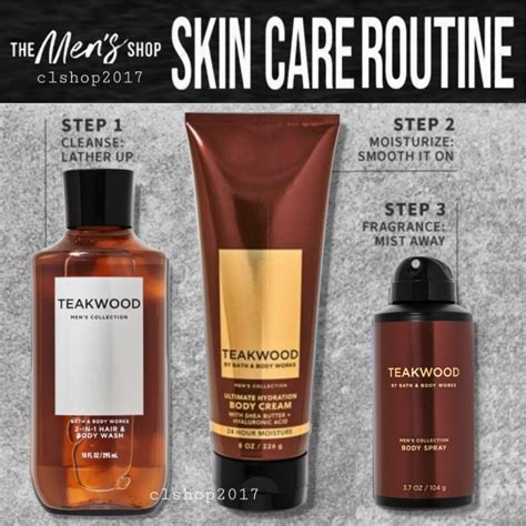 Jual BBW TEAKWOOD SERIES HAIR FACE BODY WASH DEODORIZING SPRAY CREAM BATH BODY WORKS MEN S