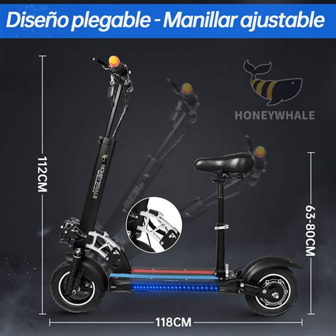 Scooter Eléctrico E4 500w Negro Honey Whale