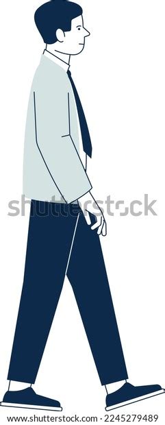 Walking Office Worker Side View Businessman Stock Vector Royalty Free