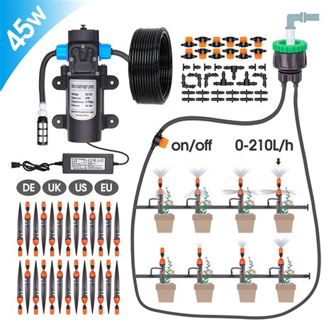 RBCFHI 45W Garden Diaphragm Pump Watering Irrigation Kit 2 IN 1 Misting