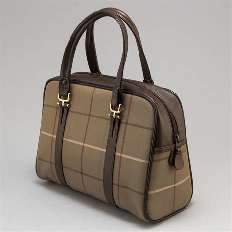 BURBERRY väska Plaid Canvas Boston Bag Bukowskis