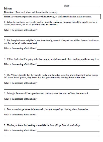 Printable Figurative Language Worksheets Free Worksheets Samples