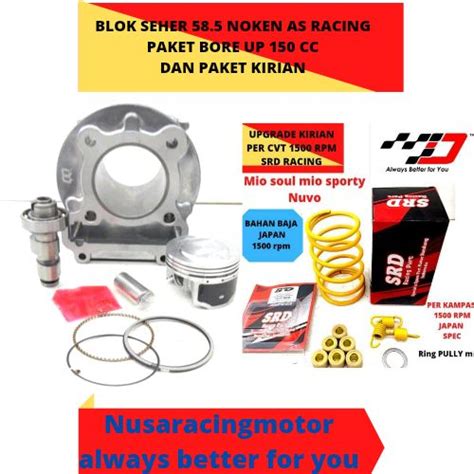 Paket Upgrade Full Cc Mio Sporty Soul Srd Racing Blok Seher Racing