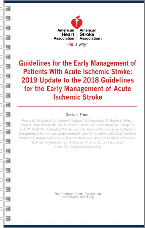 Early Management Of Patients With Acute Ischemic Stroke Guidelines Pocket Guide Guideline Central