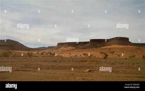 Panorama With Adrar Mountain Near Terjit Rocks And Gorge Mauritania