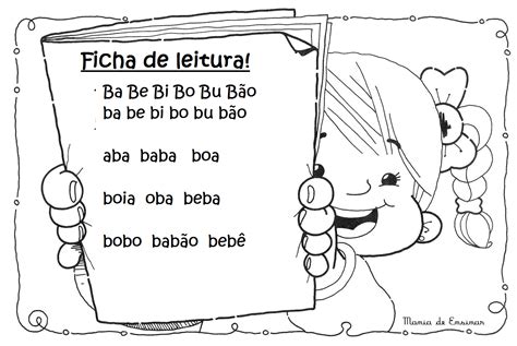 Mania De Ensinar Ficha De Leitura Letra B