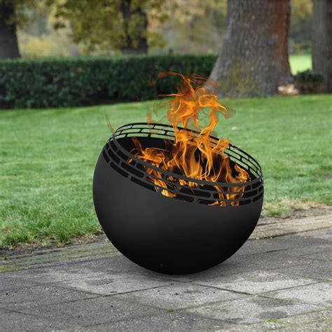 Esschert Design Fire Pit Ball Stripes Black Itz Coming Home