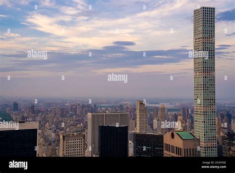 New York City sunset skyline Stock Photo - Alamy