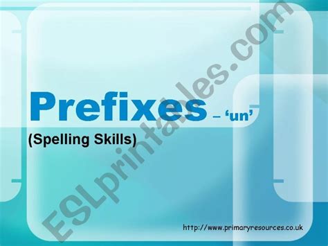 ESL English PowerPoints Prefixes Un