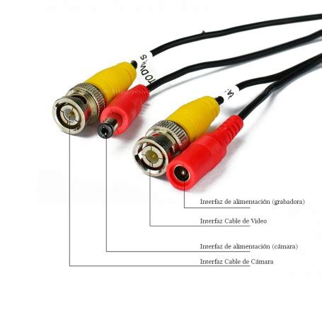 Cable Bnc Metros Para C Maras Seguridad Cctv Video Y Poder Dc