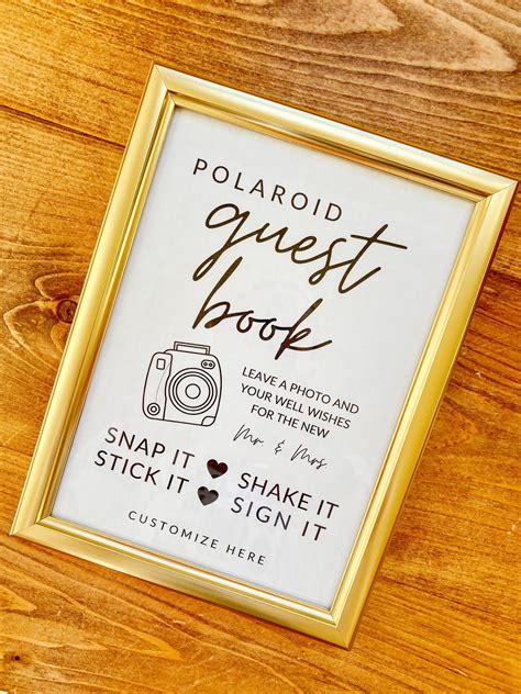 Customizable Polaroid Guest Book Sign Wedding Photo Guest Etsy