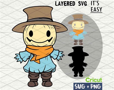 Halloween Scarecrow Svg Cricut Svg Clipart Layered Svg Etsy