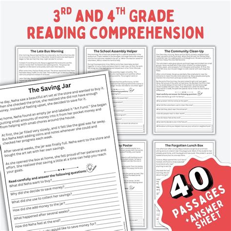 grade reading comprehension passages digital  ela