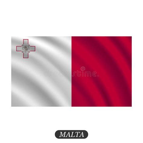 Bandera De Malta Que Agita En El Viento Bandera En El Ejemplo Blanco