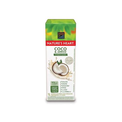 Leite De Amêndoas Natures Heart Coco E Arroz 1l Bebida Vegetal