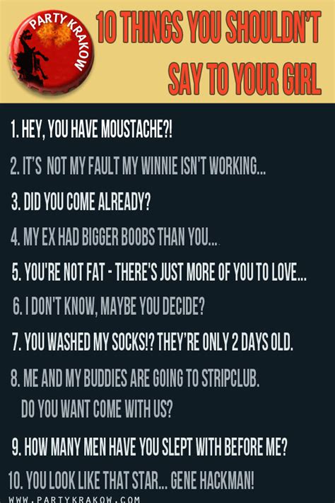 Ten Things You Shouldn T Say To Your Girlfriend Funny Pictures Photo