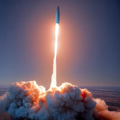 Premium Photo | Launch of a ballistic missile illustration